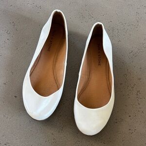 Womens size 7.5 sun & stone white plain ballet flats shoes